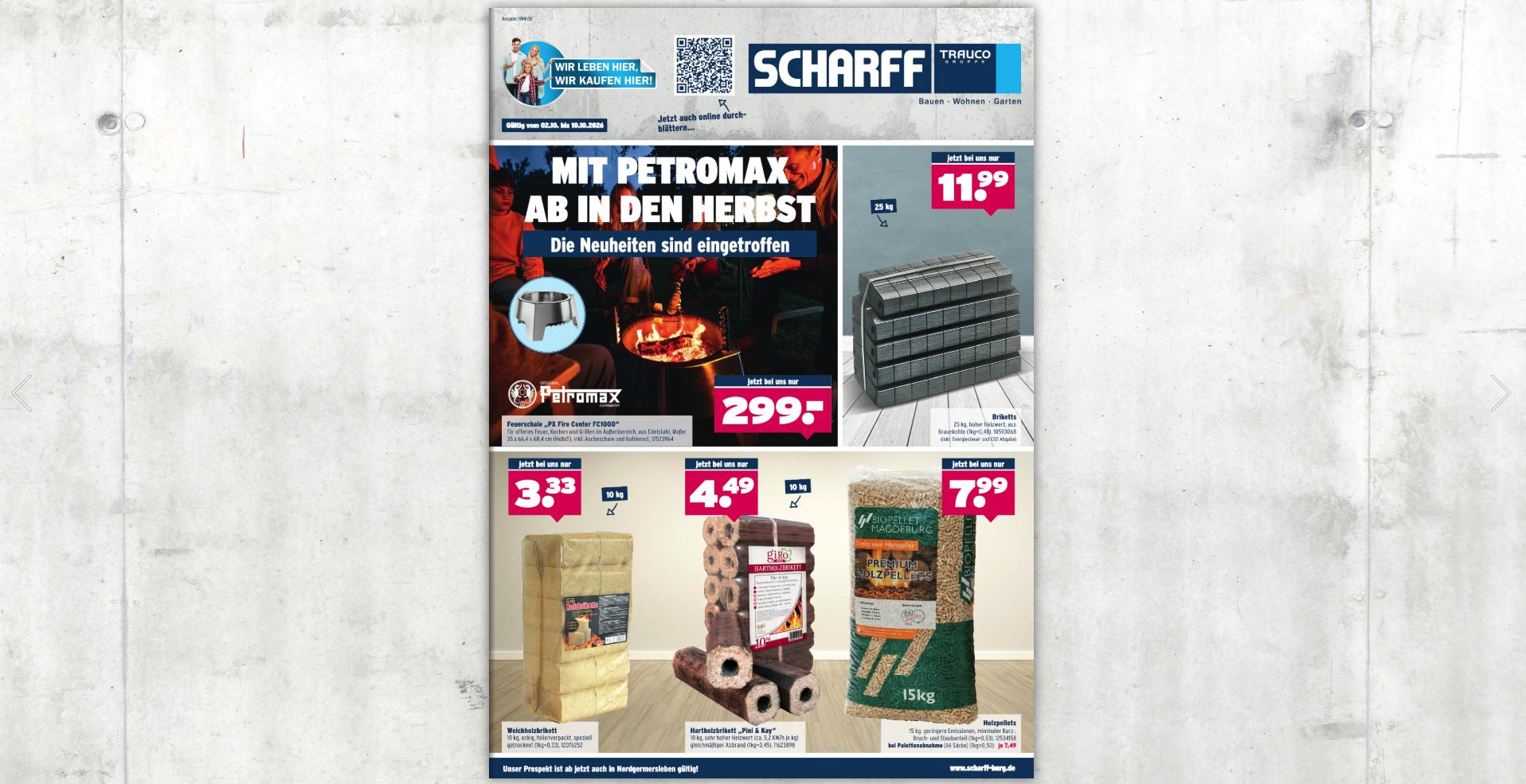 Baumarkt Prospekt Scharff Burg Oktober 2026